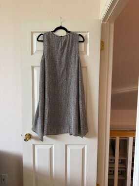 Eileen Fisher Black and White Asymmetrical Sleeveless Dress